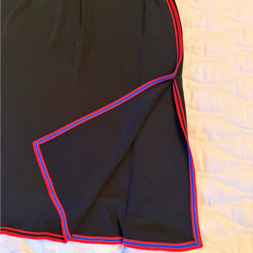 Versace Black Pencil Skirt with Red and Contrasting Blue Trim vintage - Picture 7 of 7